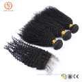 No Shedding No Tangle Unprocessed Kinky Curly Cheap Mongolian Virgin Hair Bundles Kinky Curly With Lace Closure